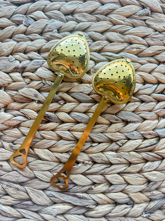 Gold heart tea steeper wand