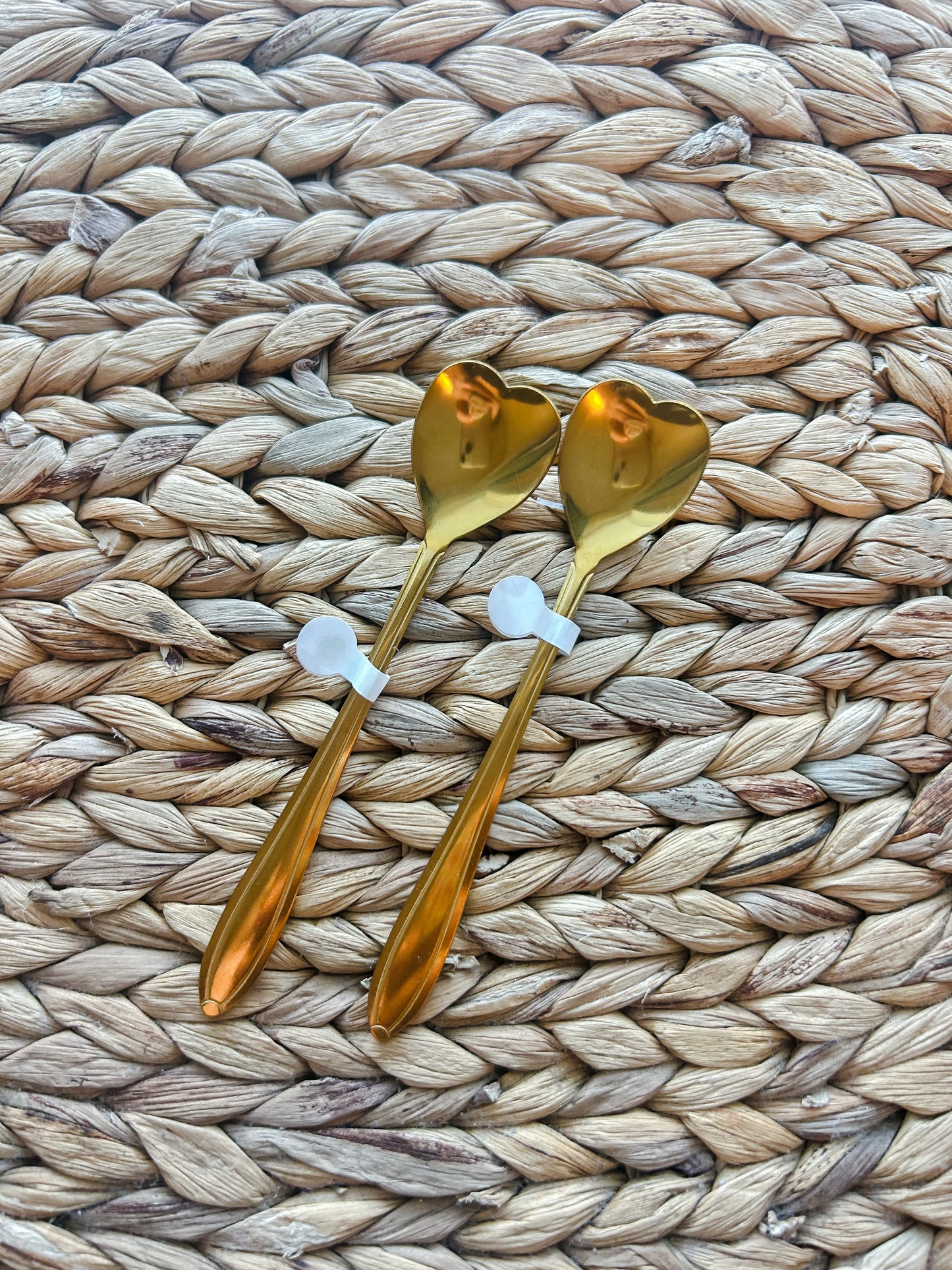 Gold heart tea spoon