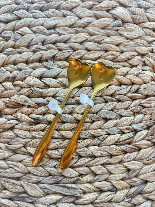 Gold heart tea spoon