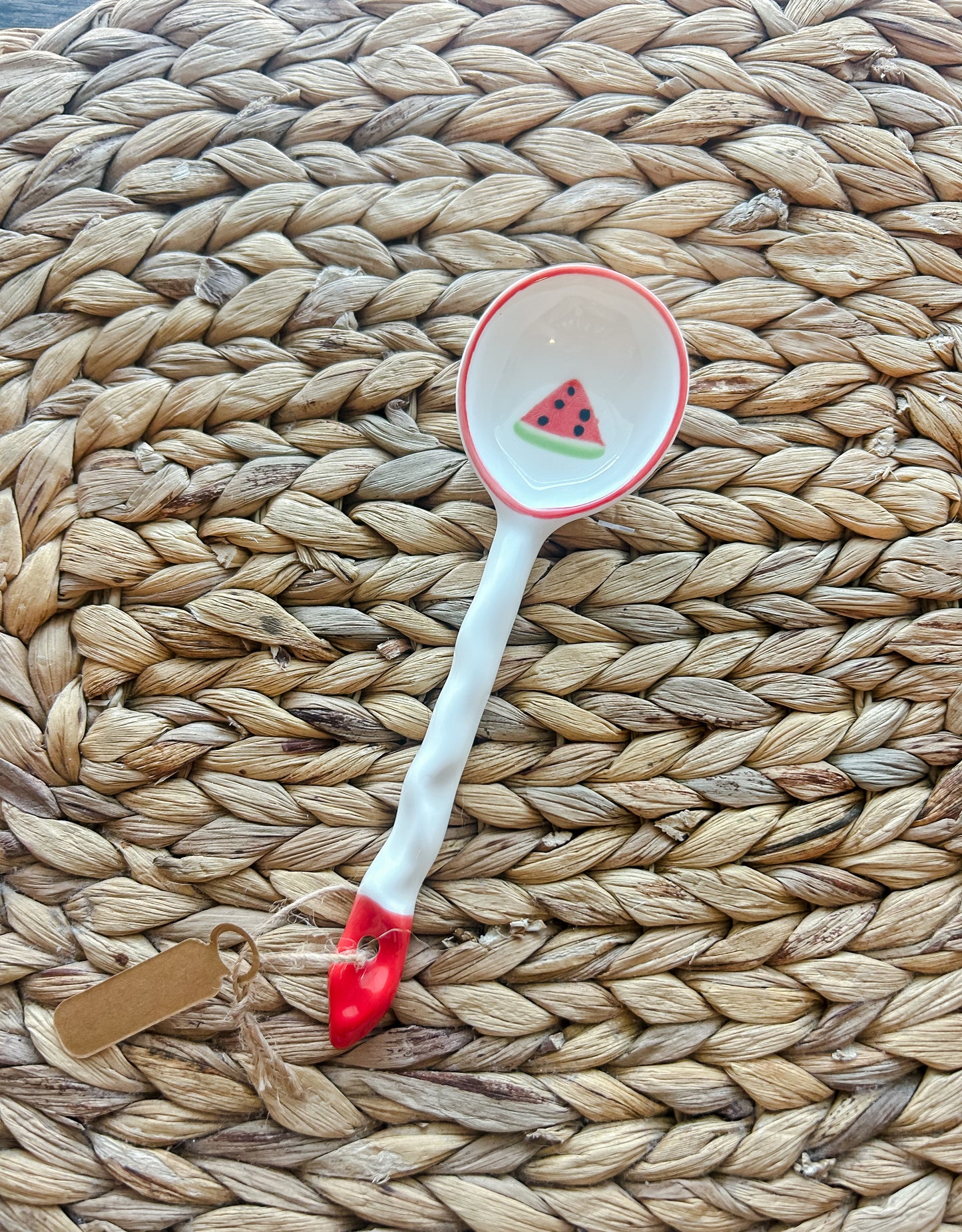 Red watermelon tea spoon